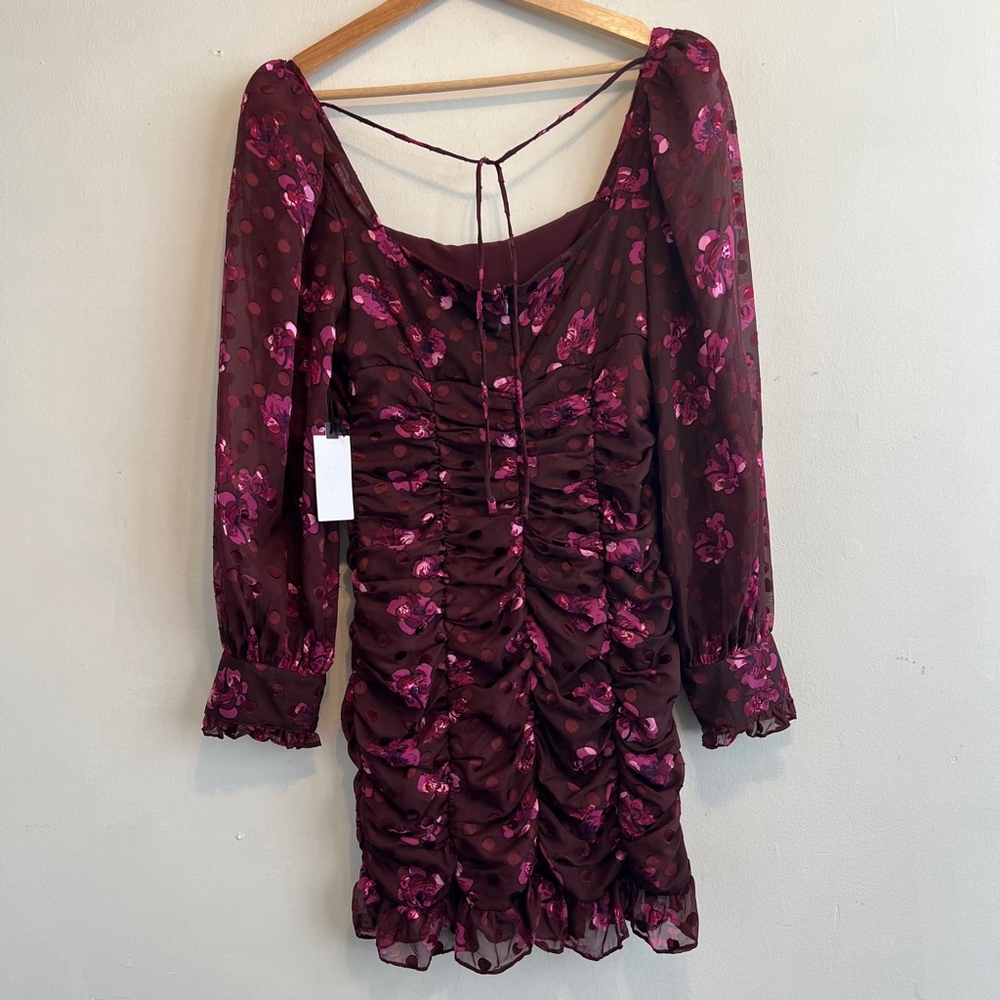 Astr the Label Mini Dress, Burgundy, Size M